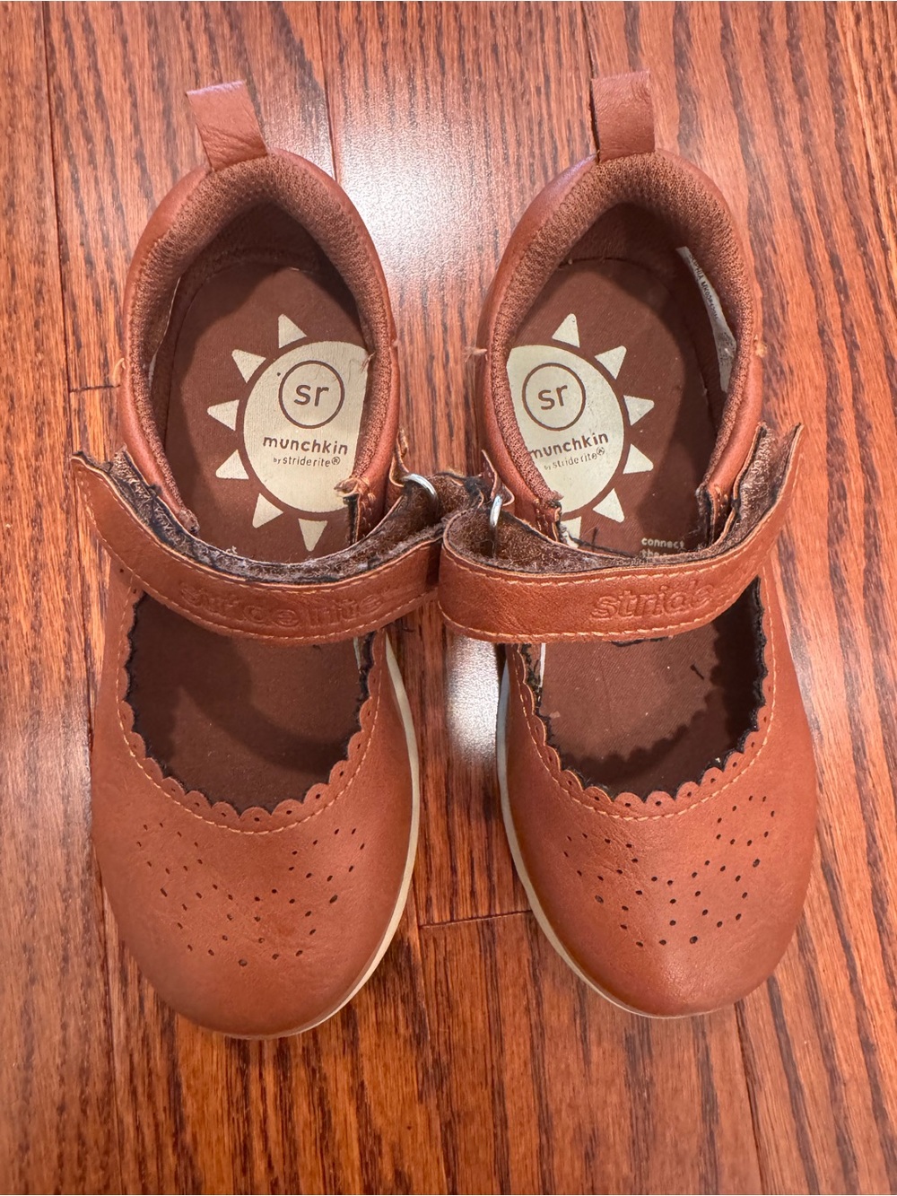 Stride Rite Brown Leather Mary Jane Shoes for Kids